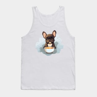 French Bulldog Drinking Coffee Tank Top